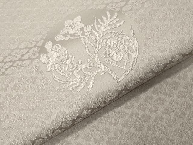 平和屋着物●無地絵羽訪問着　花丸地紋　薄梅鼠色　正絹　逸品　CABI0450gh