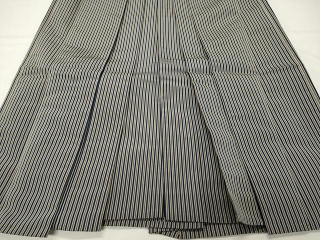 平和屋着物●男性　馬乗り袴　縞　正絹　逸品　CABI0451gh
