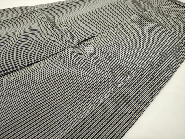平和屋着物●男性　馬乗り袴　縞　正絹　逸品　CABI0451gh