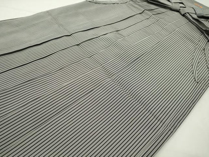 平和屋着物●男性　馬乗り袴　縞　正絹　逸品　CABI0452gh