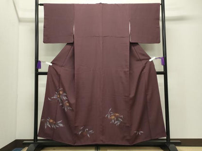 平和屋着物●訪問着　成り物　栗　正絹　逸品　CABI0454gh