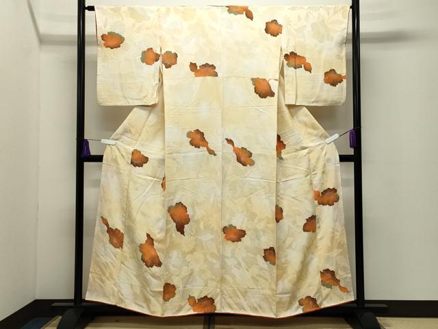 平和屋着物●上質な小紋　地紋起こし　舞花文　正絹　逸品　CABI0455gh