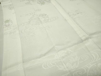 平和屋着物●長襦袢　無双仕立て　花丸地紋　暈し染め　正絹　逸品　CABI0456gh