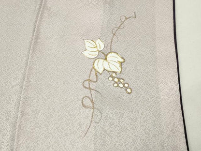 平和屋着物●訪問着　葡萄蔦の葉文　シルエット　暈し染め　金彩　正絹　逸品　CABI0458gh