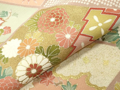 平和屋着物●豪華色留袖　駒刺繍　宝尽くし菱花文　金彩　正絹　逸品　未使用　CABI0459gh