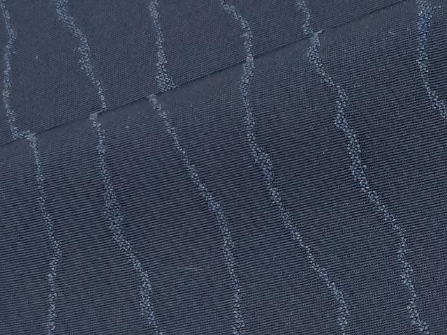平和屋着物●上質な色無地　よろけ縞地紋　濃藍色　正絹　逸品　未使用　CABI0460gh