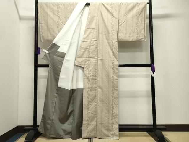 平和屋着物●三代目市三郎　雅大島　紬　花唐草間道　証紙付き　正絹　逸品　CABI0465gh