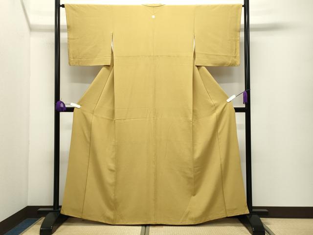平和屋着物●上質な色無地　芥子色　正絹　逸品　未使用　CABI0466gh