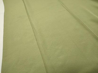 平和屋着物●上質な色無地　抹茶色　正絹　逸品　CABI0467gh