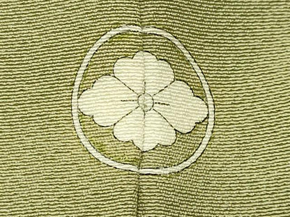 平和屋着物●上質な色無地　抹茶色　正絹　逸品　CABI0467gh