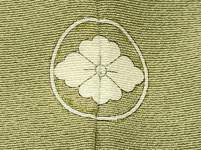 平和屋着物●上質な色無地　抹茶色　正絹　逸品　CABI0467gh