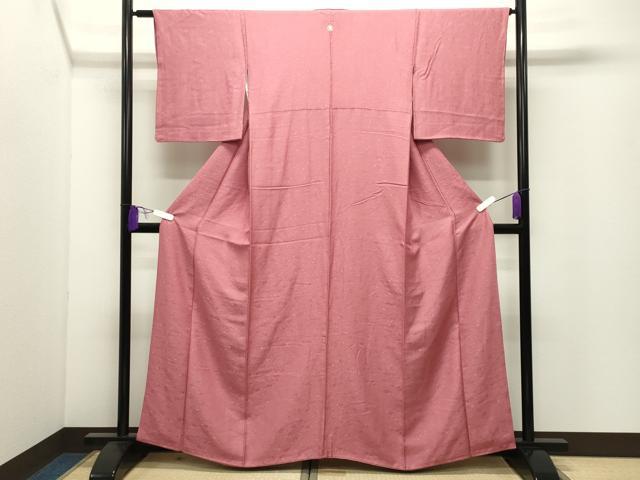 平和屋着物●上質な色無地　玩具地紋　薄紅色　正絹　逸品　CABI0471gh