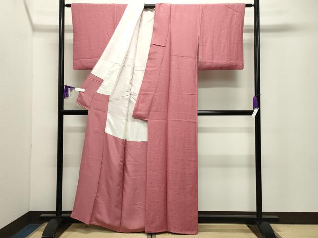 平和屋着物●上質な色無地　玩具地紋　薄紅色　正絹　逸品　CABI0471gh