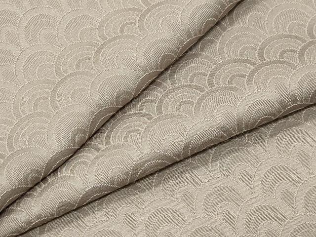 平和屋着物●上質な色無地　青海波地紋　利休白茶色　正絹　逸品　CABI0473gh