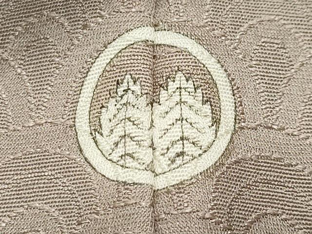 平和屋着物●上質な色無地　青海波地紋　利休白茶色　正絹　逸品　CABI0473gh