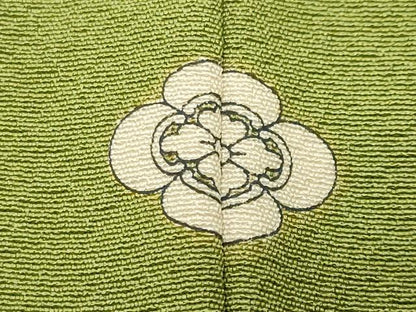 平和屋着物●上質な色無地　作家物　抹茶色　ロング丈　正絹　逸品　未使用　CABI0475gh