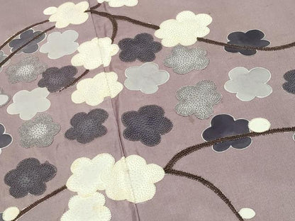 平和屋着物●中国三大刺繍　相良刺繍　本場大島紬　訪問着　作家物　枝梅文　正絹　逸品　CABI0480gh