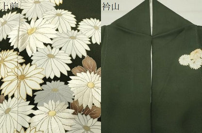 平和屋着物●訪問着　刺繍　菊文　暈し染め　金彩　正絹　逸品　CABI0481gh