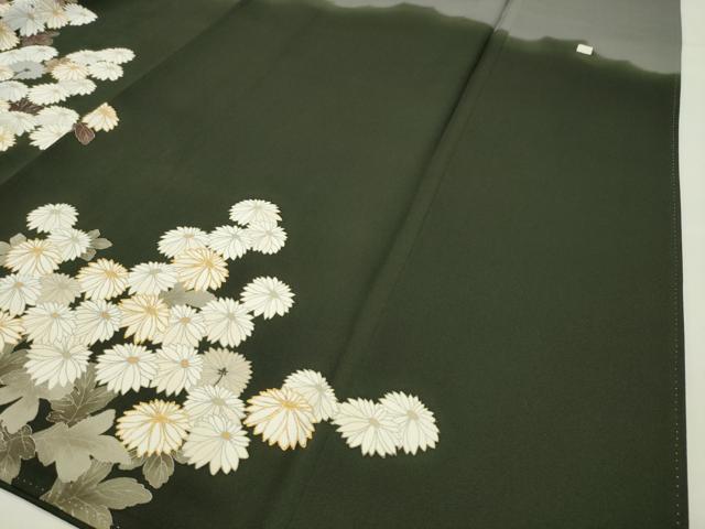 平和屋着物●訪問着　刺繍　菊文　暈し染め　金彩　正絹　逸品　CABI0481gh