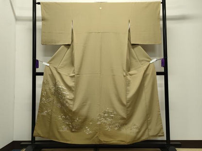 平和屋着物●豪華色留袖　総刺繍　風景草花文　暈し染め　正絹　逸品　CABI0482gh
