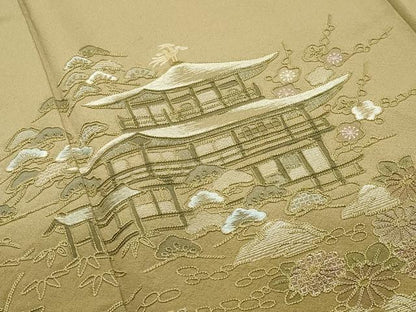 平和屋着物●豪華色留袖　総刺繍　風景草花文　暈し染め　正絹　逸品　CABI0482gh