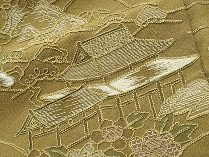 平和屋着物●豪華色留袖　総刺繍　風景草花文　暈し染め　正絹　逸品　CABI0482gh