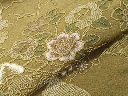 平和屋着物●豪華色留袖　総刺繍　風景草花文　暈し染め　正絹　逸品　CABI0482gh