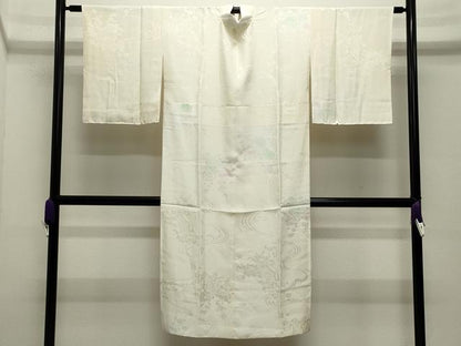 平和屋着物●長襦袢　袷　流水地紙花地紋　暈し染め　正絹　逸品　CABI0484gh