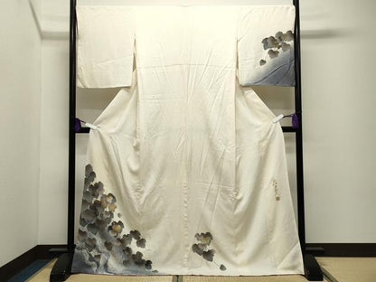 平和屋着物●皇室デザイナー　中村乃武夫　訪問着　蔦の葉文　暈し染め　金彩　やまと誂製　ロング丈　正絹　逸品　CABI0486gh