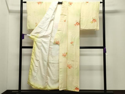 平和屋着物●上質な小紋　地紋起こし　楓文　正絹　逸品　CABI0488gh
