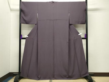 平和屋着物●上質な色無地　葡萄鼠色　正絹　逸品　未使用　CABI0489gh