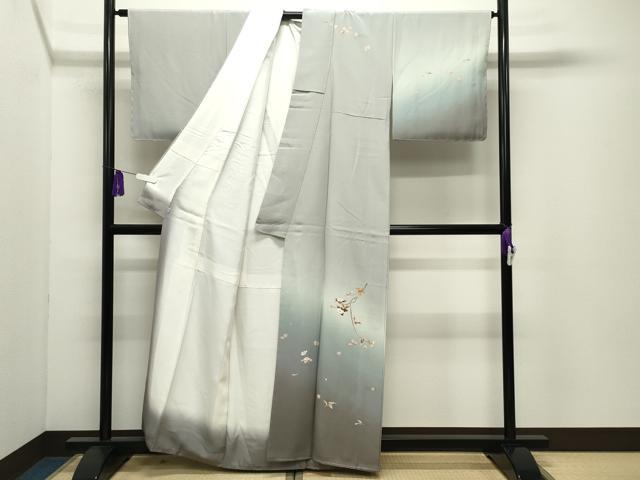 平和屋着物●訪問着　友禅　枝花文　暈し染め　正絹　逸品　未使用　CABI0491gh