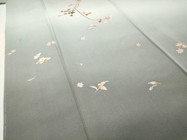 平和屋着物●訪問着　友禅　枝花文　暈し染め　正絹　逸品　未使用　CABI0491gh