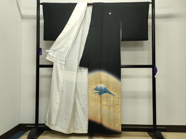平和屋着物●近代日本画の巨匠　横山大観　じゅらく謹製　黒留袖　富士山　暈し染め　金彩　正絹　逸品　CABI0493gh