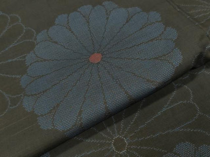 平和屋着物●本場大島紬　9マルキ　舞菊文　正絹　逸品　CABI0496gh
