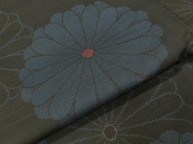 平和屋着物●本場大島紬　9マルキ　舞菊文　正絹　逸品　CABI0496gh