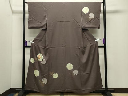 平和屋着物●訪問着　絞り　刺繍　雪輪花文　金彩　正絹　逸品　CABI0497gh