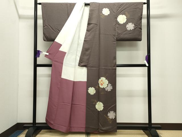 平和屋着物●訪問着　絞り　刺繍　雪輪花文　金彩　正絹　逸品　CABI0497gh