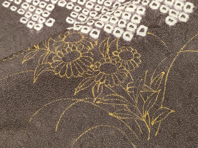 平和屋着物●訪問着　絞り　刺繍　雪輪花文　金彩　正絹　逸品　CABI0497gh