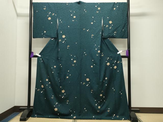 平和屋着物●上質な小紋　舞桜文　金彩　やまと誂製　ロング丈　正絹　逸品　CABI0499gh