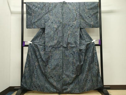 平和屋着物●本場大島紬　9マルキ　花唐草文　正絹　逸品　CABI0501gh