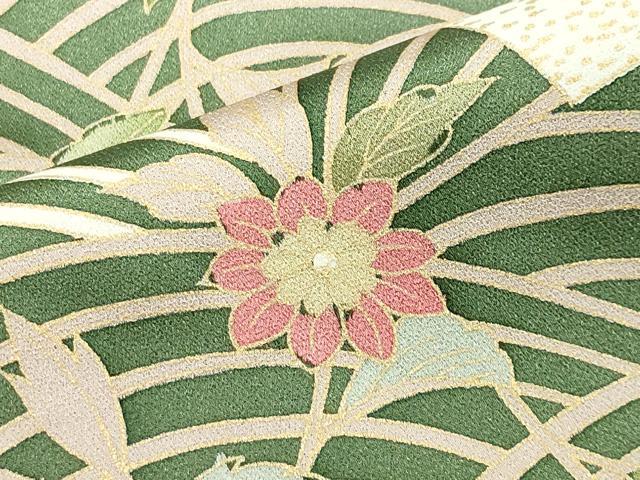 平和屋着物●訪問着　立波扇面花文　暈し染め　金彩　正絹　逸品　CABI0502gh