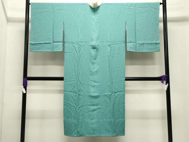 平和屋着物●長襦袢　無双仕立て　色無地　舞桜地紋　青竹色　やまと誂製　正絹　逸品　CABI0508gh