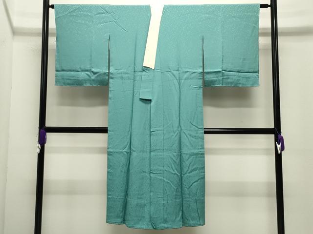 平和屋着物●長襦袢　無双仕立て　色無地　舞桜地紋　青竹色　やまと誂製　正絹　逸品　CABI0508gh