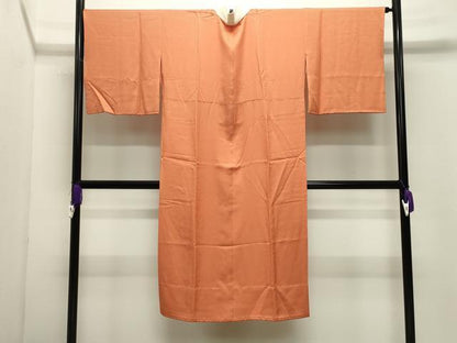 平和屋着物●長襦袢　無双仕立て　色無地　鱗地紋　赤朽葉色　やまと誂製　正絹　逸品　CABI0509gh