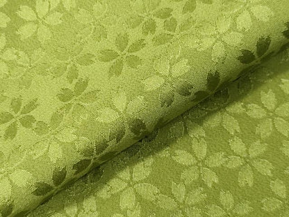 平和屋着物●長襦袢　単衣　色無地　桜地紋　萌黄色　正絹　逸品　CABI0514gh