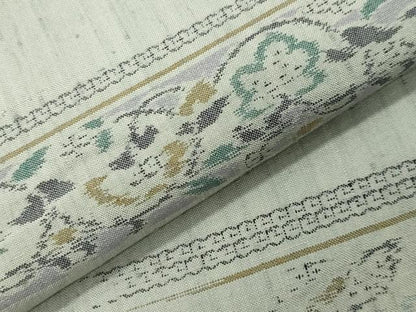 平和屋着物●小千谷紬　100亀甲　鳳凰花唐草文　正絹　逸品　CABI0518gh