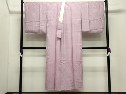 平和屋着物●長襦袢　袷　色無地　雪輪花地紋　石竹色　正絹　逸品　CABI0520gh