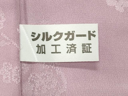平和屋着物●長襦袢　袷　色無地　雪輪花地紋　石竹色　正絹　逸品　CABI0520gh
