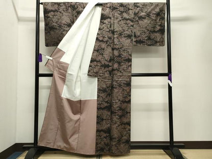 平和屋着物●本場大島紬　9マルキ　風景文　正絹　逸品　未使用　CABI0522gh